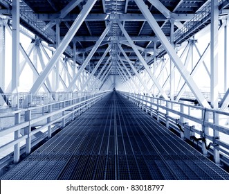 Steel Construction From Under The Bridge.