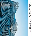 Steel curve facade design modern Building exterior Architecture details Futuristic 