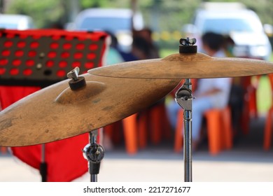 Steel cymbals, instrument parts, drum kits, selectable focus. - Powered by Shutterstock