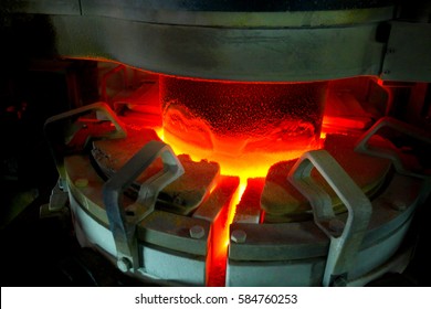 Steel Factory.The Melting Furnace.Industrial Equipment.