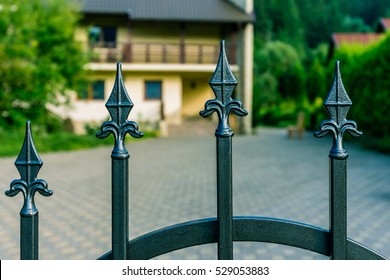 Steel Fence Of A House.