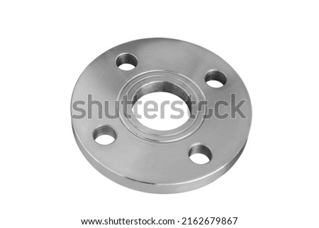 steel flange set of industrial work equipment on a white background