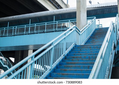  Steel Footbridge In Thailand.