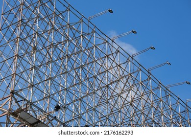 Steel Frame Billboard With Clear Sky In Background