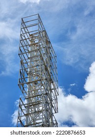 A Steel Frame For A Billboard During The Day.