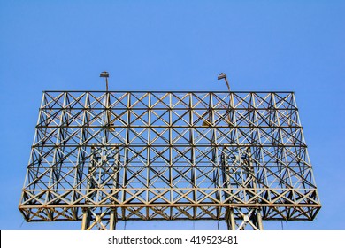 Steel Frame For Large Billboard With Clear Sky