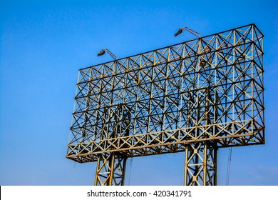 Steel Frame For Large Billboard With Clear Sky Ready For Rent