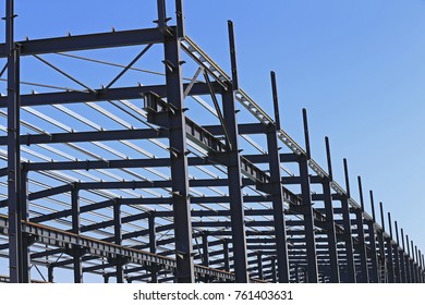 Construction Site Steel Structure Under Construction Stock Photo ...