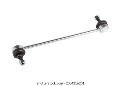 Steel front stabilizer link or sway bar for connecting wheels of vehicle isolated on white background - Shutterstock ID 2054216231