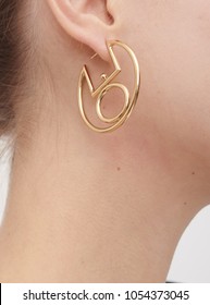 Steel Girls Hoop Earrings Women Fashion Earrings Gold color 