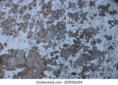 Steel Gray Metal With White Chipped Paint Background