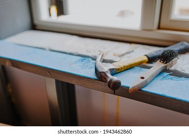 Steel Hammer Lying On Windowsill