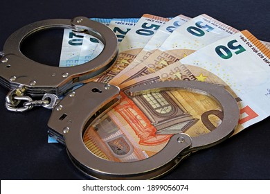 Steel Hand Cuffs And Euro Notes