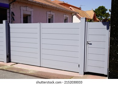 Steel High Grey Metal Gate Design Stock Photo 2152030033 | Shutterstock