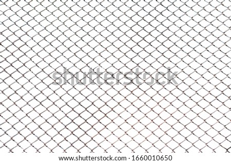 Steel mesh wire fence isolated on white background with clipping path, Steel grating