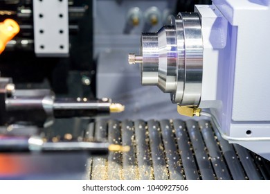 Steel metal automotive parts cutting machine process by CNC lathe in workshop