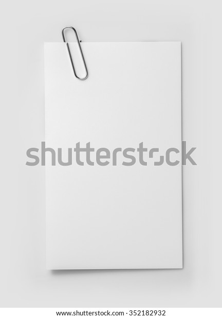 Steel Paper Clip Blank White Paper Stock Photo (Edit Now) 352182932