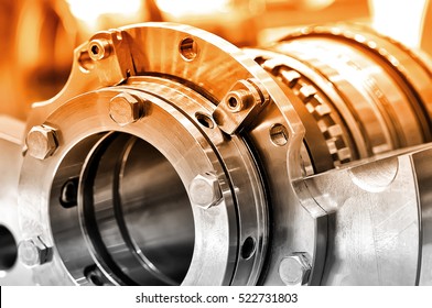 Steel parts for industrial machinery round shape. Selective toning. Close up. - Shutterstock ID 522731803