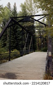 Steel Pedestrian Bridge Along Path Of Rio Grande Trail In Aspen, Colorado