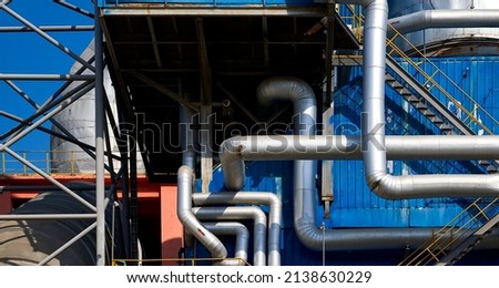 Steel pipe cement structure in a large factory