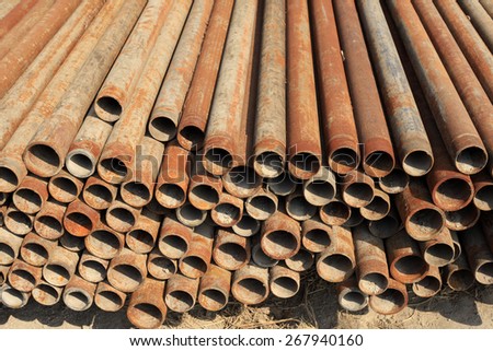 Steel pipe pile up together