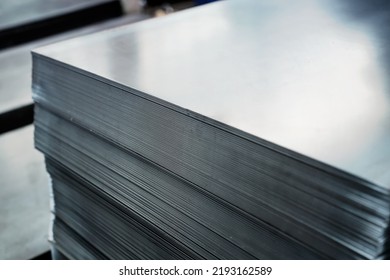 Steel plate group for industry  material Product of engineering  construction Factory equipment iron tubes metal warehouse industrial  - Shutterstock ID 2193162589