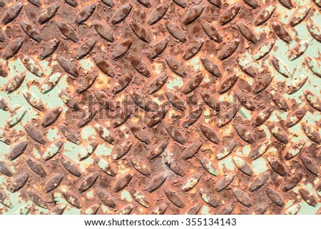 Steel plate with pattern and rust as background