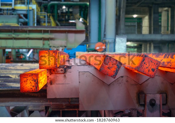 Steel production in electric\
furnaces. Sparks of molten steel. Electric arc furnace shop .\
Metallurgical production, heavy industry, engineering,\
steelmaking