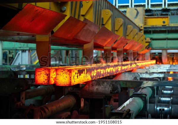 Steel production in electric
furnaces. Sparks of molten steel. Electric arc furnace shop .
Metallurgical production, heavy industry, engineering,
steelmaking