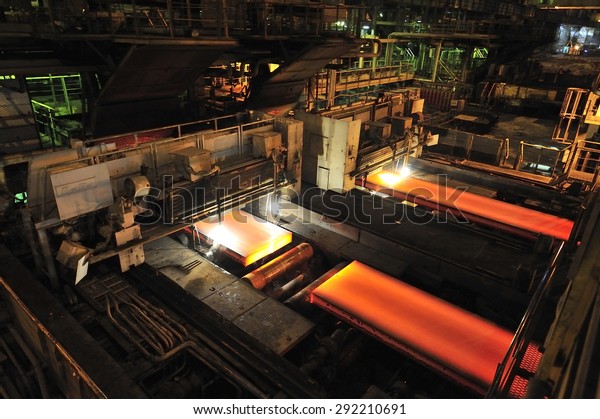 steel production at steel\
mill