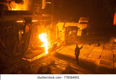 Steel Production In A Steelmaking Furnace