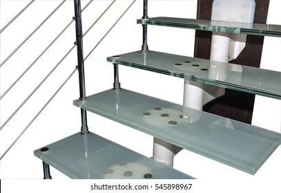 Steel Rail Glass House Stairs
