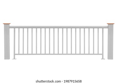 Steel railing isolated on white background, with clipping path.