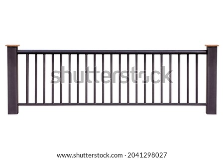 Steel railing isolated on white background, with clipping path.