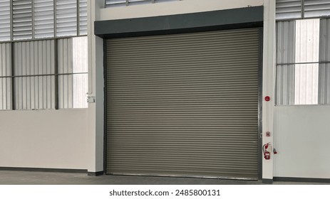 a steel roller shutter door. Industrial door.