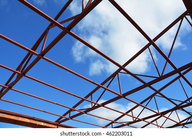 Steel Roof Trusses Details Clouds Sky Stock Photo 462203011 | Shutterstock