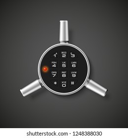 Steel safe pin code entry panel image. Armored box background. Door safe bank vault combination lock. Reliable Data Protection. Long-term savings. Deposit box safe icon.Protection personal information - Shutterstock ID 1248388030