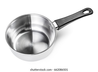 Steel Saucepan Isolated On White Background