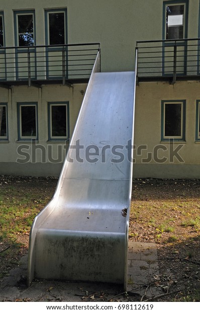 Steel Slide Emergency Exit Stock Photo (Edit Now) 698112619