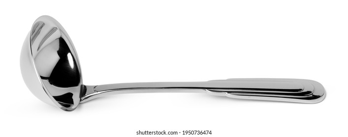 Steel Soup Ladle Isolated On White Background