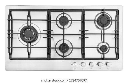 Steel Stove Isolated On White Background .top View