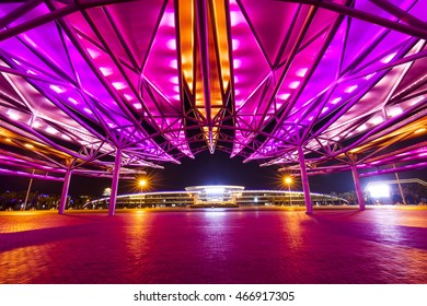 Steel Structure Building In The Evening