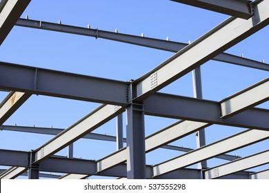 Steel structure building is under construction 