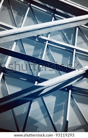 steel structure and glass construction ; abstract technology background