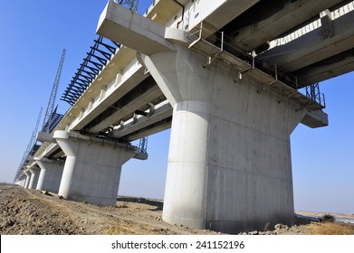 The steel structure of railway bridge 