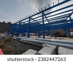 steel struture building on going erection