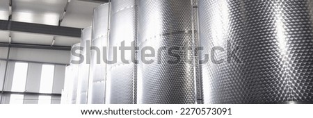 Steel vats chemical factory for production pharmaceuticals