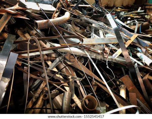 Steel waste,metalpile,stainless steel\
rubbish,prepare for recycle and\
reused