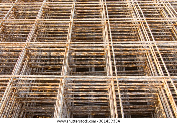 Steel Wire Mesh Construction Site Stock Photo (Edit Now) 381459334