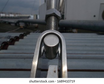 Steel Wire Rope Lifeline On Roof Stock Photo 1689410719 